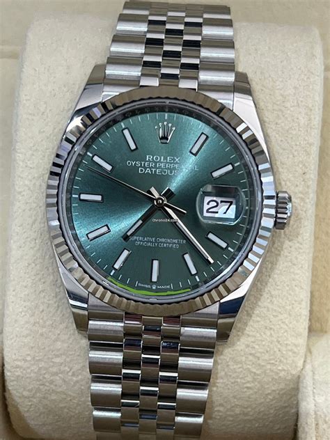 rolex datejust grigio e verde|rolex datejust 36 prezzo.